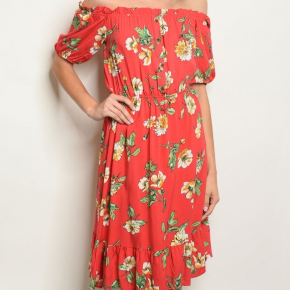 Vine & Love Dresses & Skirts - REDUCED!! LAST 3!!! Red Floral Dress